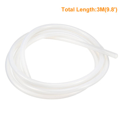 Harfington Uxcell Silicone Tube 5mm ID X 7mm OD 9.8' Flexible Silicone Rubber Tubing Water Air Hose Pipe Translucent for Pump Transfer