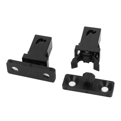 Harfington Uxcell Cabinet Cupboard Plastic Non-Magnetic Push Touch Latch Black 20mm Length 5pcs