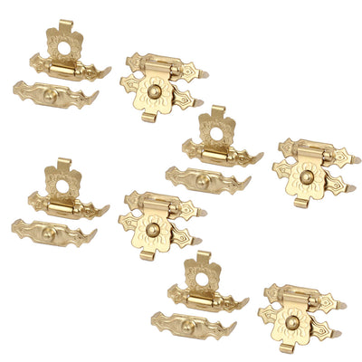 uxcell Uxcell Box Wooden Case Metal Hasp Hook Lock Lid Latch Catch Gold Tone 8pcs
