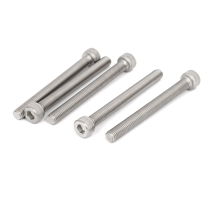 Uxcell M8x80mm 304 Stainless Steel Hex Bolts (5 Pack) - Fully Threaded, DIN933 Standard, For DIY & Construction