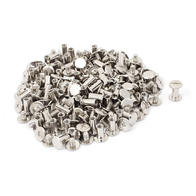 Harfington Uxcell M5x10mm Binding Screw Post Silver Tone 100pcs for Photo Albums Scrapbook