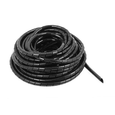 Harfington Uxcell 8mm Dia 10.5M Length Cable Wire Tidy Wrap Spiral Wrapping Band Organizer Black