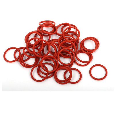 Harfington Uxcell 50Pcs 10mm x 1mm Rubber O-rings Sealing Ring Grommets Red