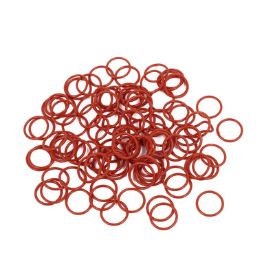 Harfington Uxcell 100Pcs 11mm x 1mm Rubber O-rings NBR Heat Resistant Sealing Ring Grommets Red