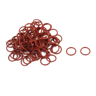Harfington Uxcell 100Pcs 10mm x 1mm Rubber O-rings NBR Heat Resistant Sealing Ring Grommets Red