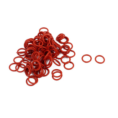 uxcell Uxcell 100Pcs 8mm x 1mm Rubber O-rings NBR Heat Resistant Sealing Ring Grommets Red