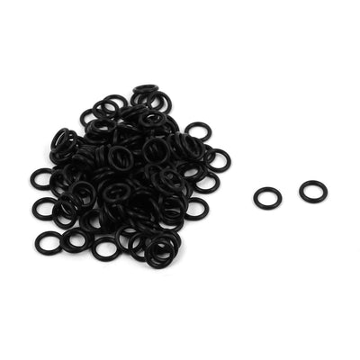 Harfington Uxcell 100Pcs 5mm Inner Dia Nitrile Rubber O-rings Heat Resistant Sealing Grommets Black
