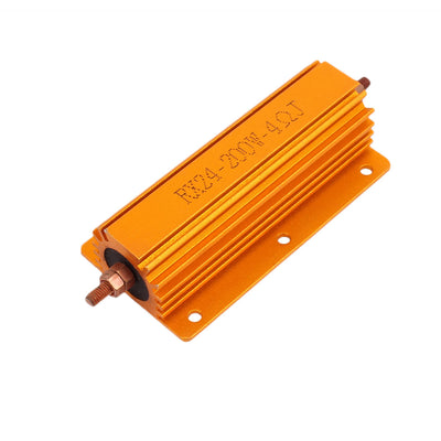 Harfington Uxcell 5% 200W 4 Ohm Wirewound Aluminum Housed Clad Resistor Gold Tone