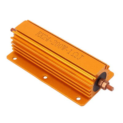 Harfington Uxcell Gold Tone Axial Lead Aluminum Housed RX24 Fixed Resistor 200W 1 Ohm