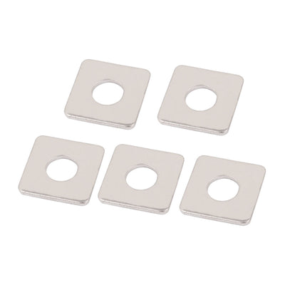 uxcell Uxcell M8 x 20mm Square Stainless Steel Flat Repair Plate Silver Tone 5pcs