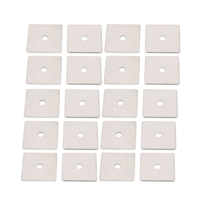 uxcell Uxcell M3 x 20mm Square Stainless Steel Flat Repair Plate Silver Tone 20pcs