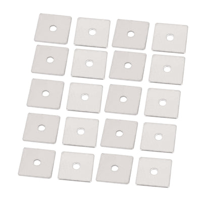 uxcell Uxcell M4 x 16mm Square Stainless Steel Flat Repair Plate Silver Tone 20pcs