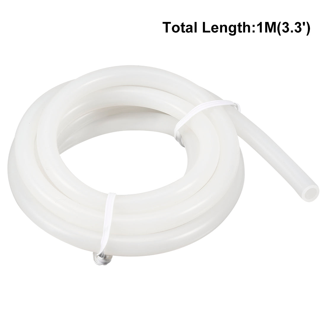 uxcell Uxcell Silicone Tube 4mm ID X 6mm OD 3.3' Flexible Silicone Rubber Tubing Water Air Hose Pipe Translucent for Pump Transfer