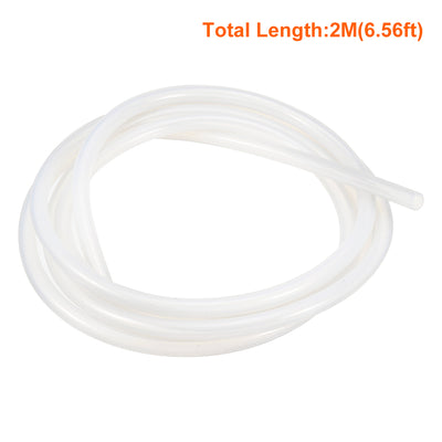 Harfington Uxcell Silicone Tube, 5mm ID, 10mm OD, 6.56', Flexible Silicone Rubber Tubing, Water Air Hose Pipe, Translucent, for Pump Transfer