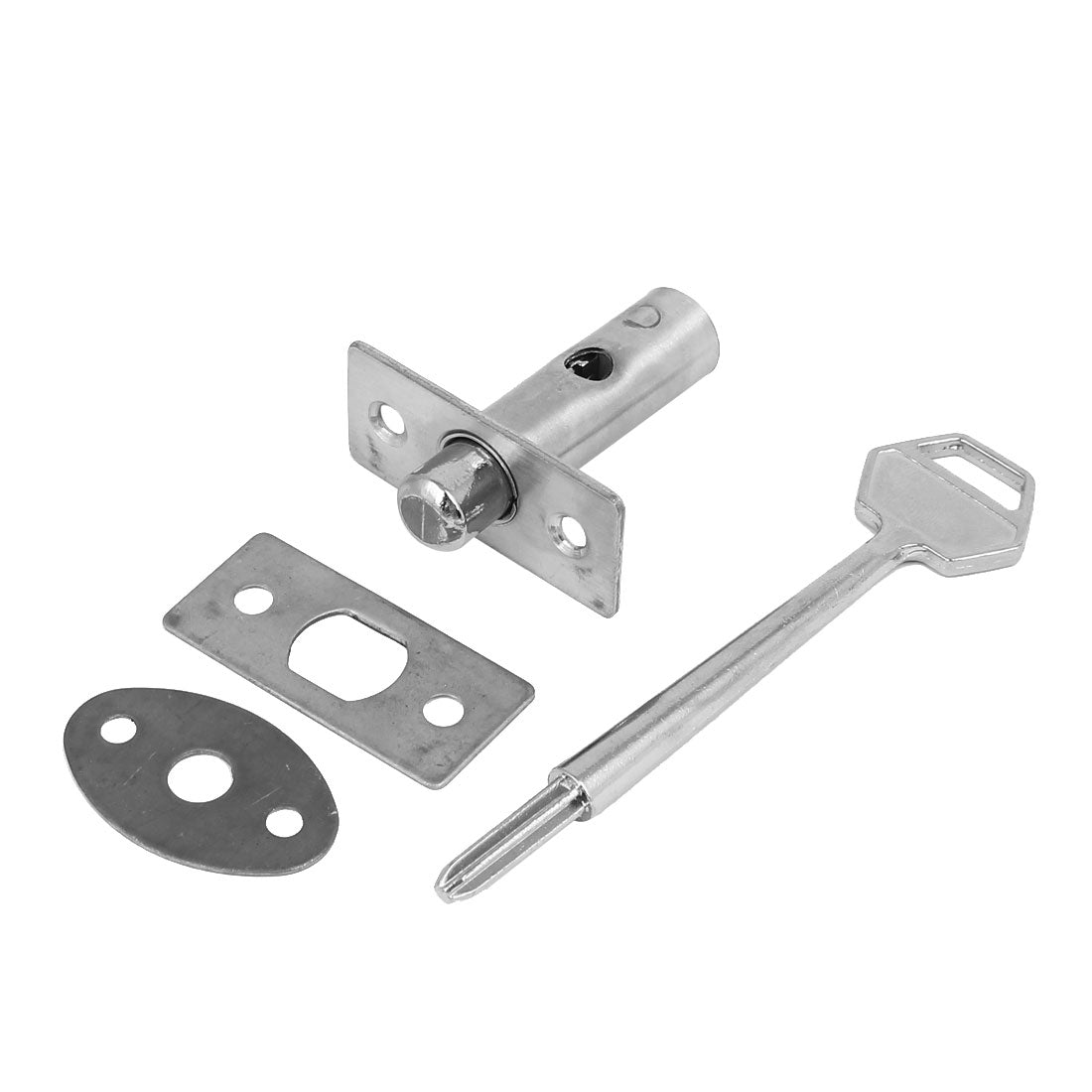 uxcell Uxcell Fire Door Metal Hidden Manager Tubewell Mortise Lock Silver Tone w Key