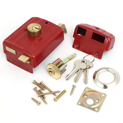 Harfington Uxcell Home Bedroom Door Safety Double Bolts Cylinder Deadbolt Rim Lock Set