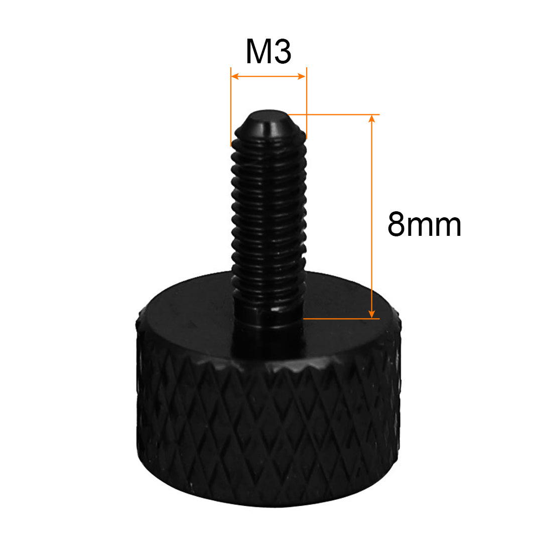 uxcell Uxcell Computer PC Graphics Card Fully Threaded Knurled Thumb Screws Black M3x8mm 10pcs
