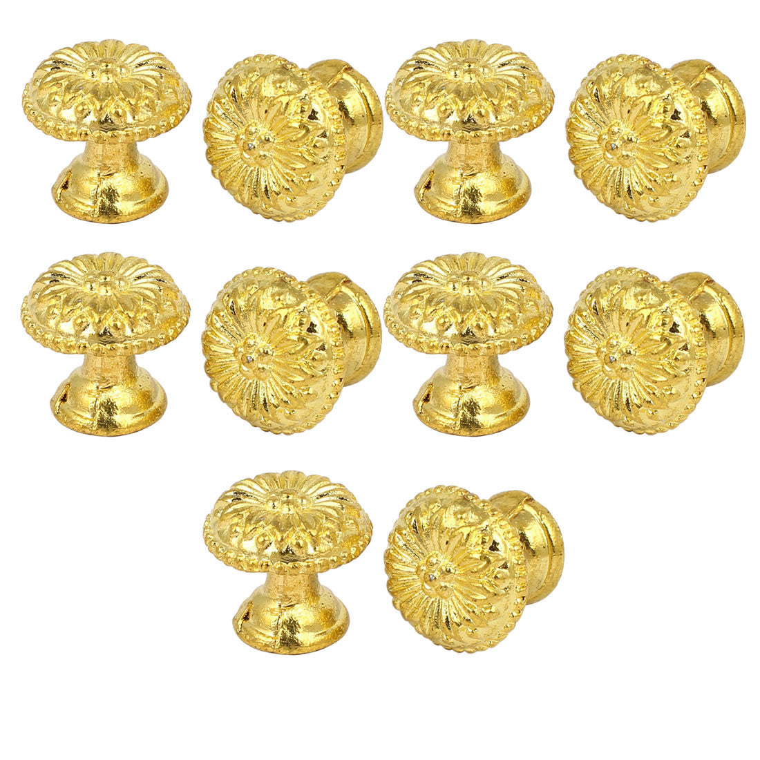 uxcell Uxcell Furniture Cabinet Drawer Single Hole Round Pull Knob Gold Tone 10PCS