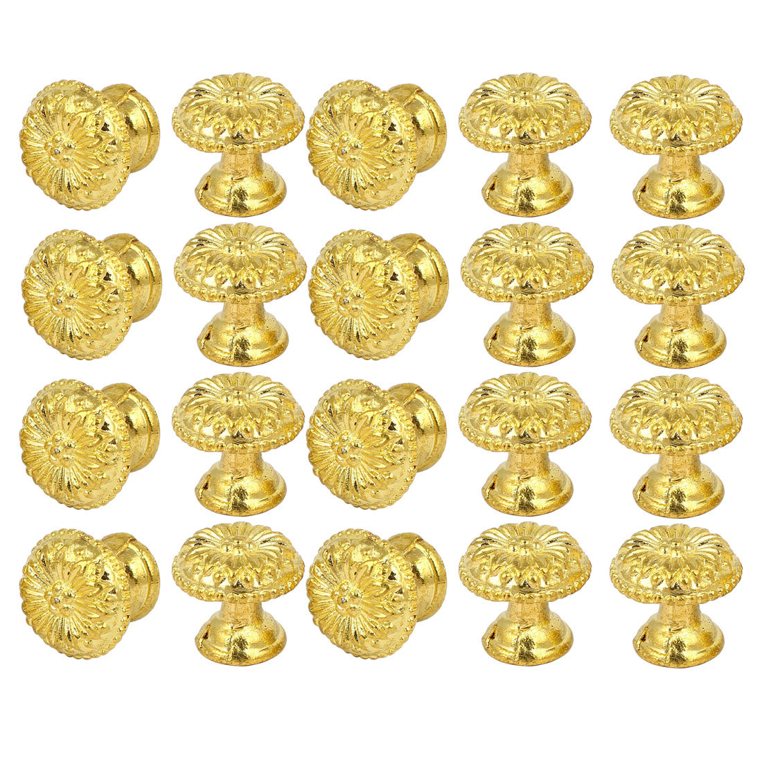 uxcell Uxcell Cabinet Cupboard Dresser Single Hole Round Pull Knob Gold Tone 20PCS