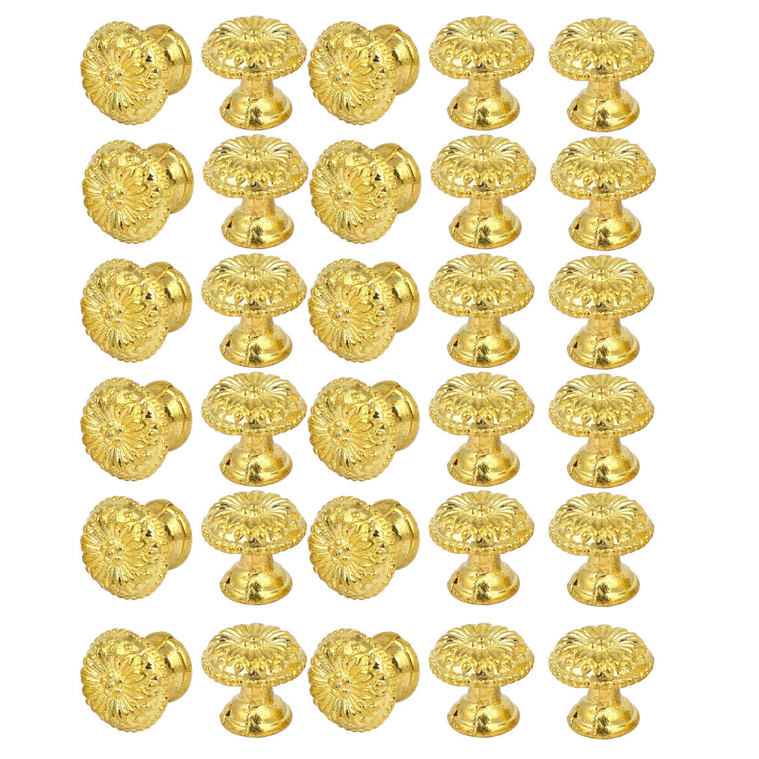 uxcell Uxcell Drawer Dresser Desk Single Hole Kirsite Round Pull Knob Gold Tone 30PCS
