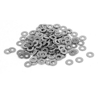 Harfington Uxcell M2.5 304 Stainless Steel Flat Washers Gaskets Spacers Silver Tone 200PCS
