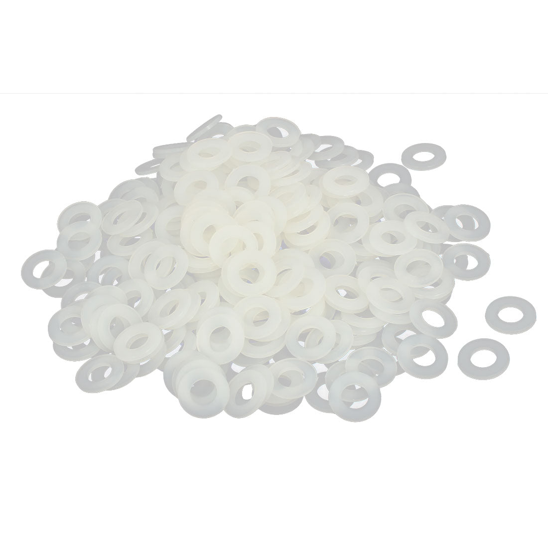 uxcell Uxcell M8 x 16mm x 1.4mm Nylon Flat Washers Spacers Gaskets Fastener Grey White 400PCS