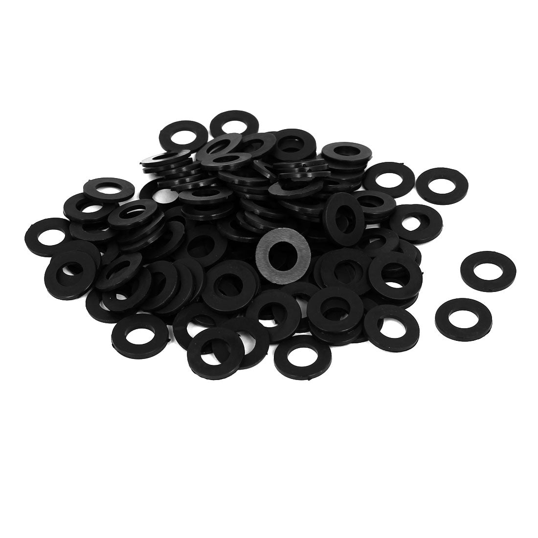 uxcell Uxcell M8 x 16mm x 1.5mm Nylon Flat Washers Spacers Gaskets Fastener Black 200PCS