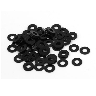 uxcell Uxcell M3 x 7mm x 0.5mm Black Zinc Plated Flat Pads Washers Gaskets Fastener 100PCS