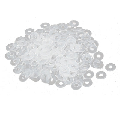 Harfington Uxcell M3 PE Plastic Flat Washers Spacers Gaskets Fastener Clear 200PCS