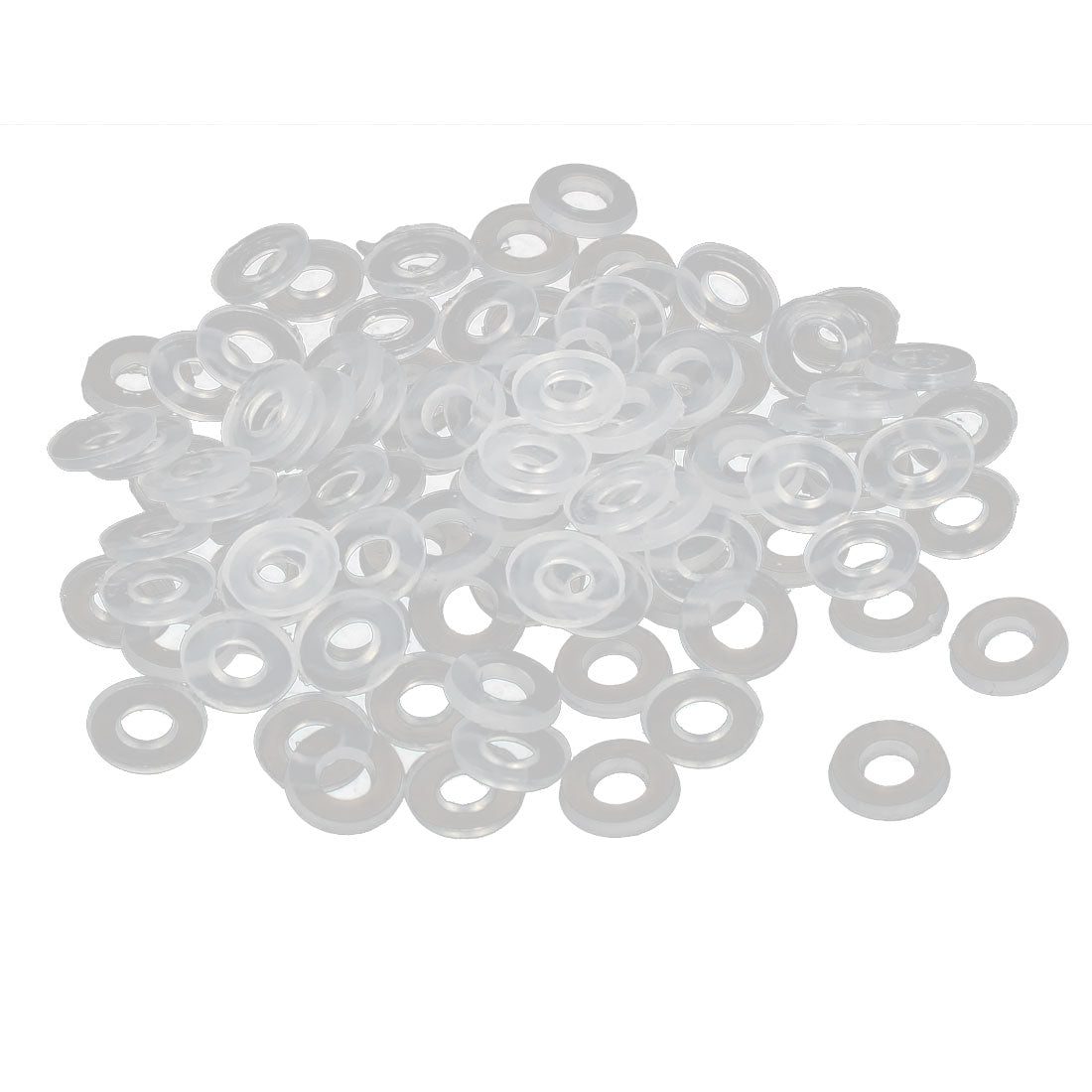 uxcell Uxcell PE Plastic Insulation Flat Spacer Washers Gasket Rings, Clear, Pack of 100