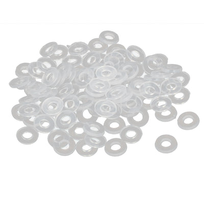 Harfington Uxcell PE Plastic Insulation Flat Spacer Washers Gasket Rings, Clear, Pack of 100