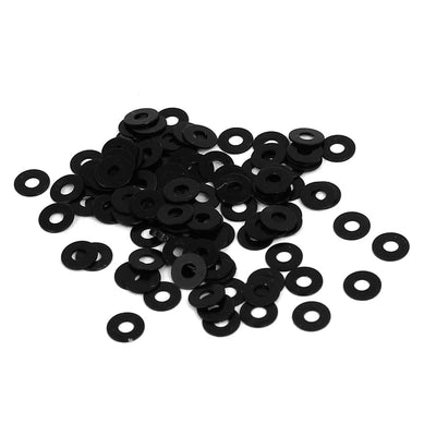 uxcell Uxcell M1.4 x 4mm x 0.3mm Metal Flat Washers Spacers Gaskets Fastener Black 100PCS