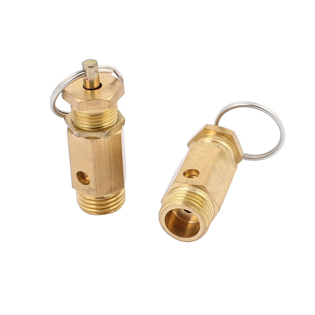 uxcell Uxcell 13mm Male Thread Dia Pneumatic Air Compressor Safety Relief Pressure Valve 2pcs