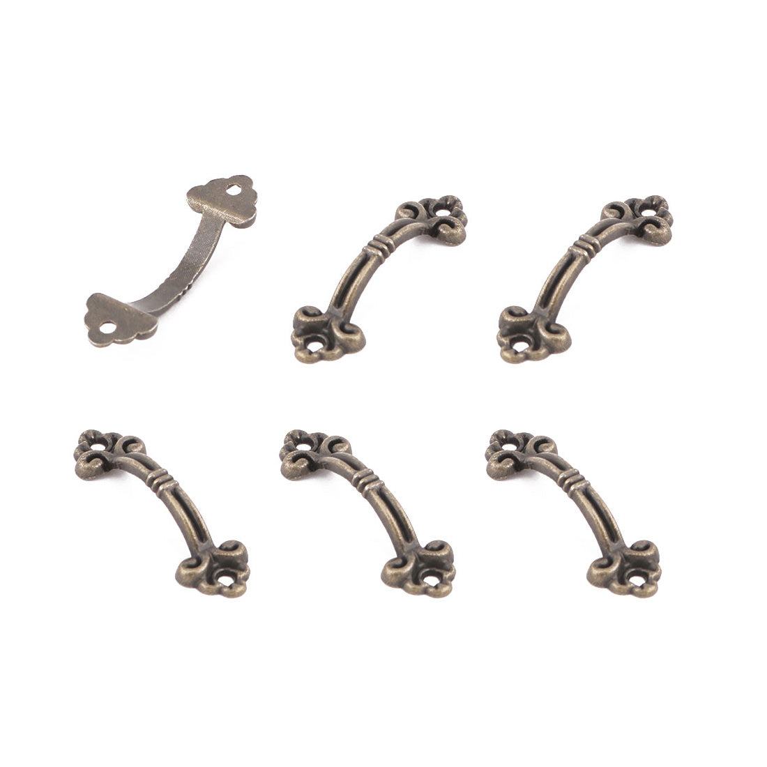 uxcell Uxcell Metal Vintage Style Furniture Drawer Box Cabinet Door Pull Handle Bronze Tone 6 Pcs