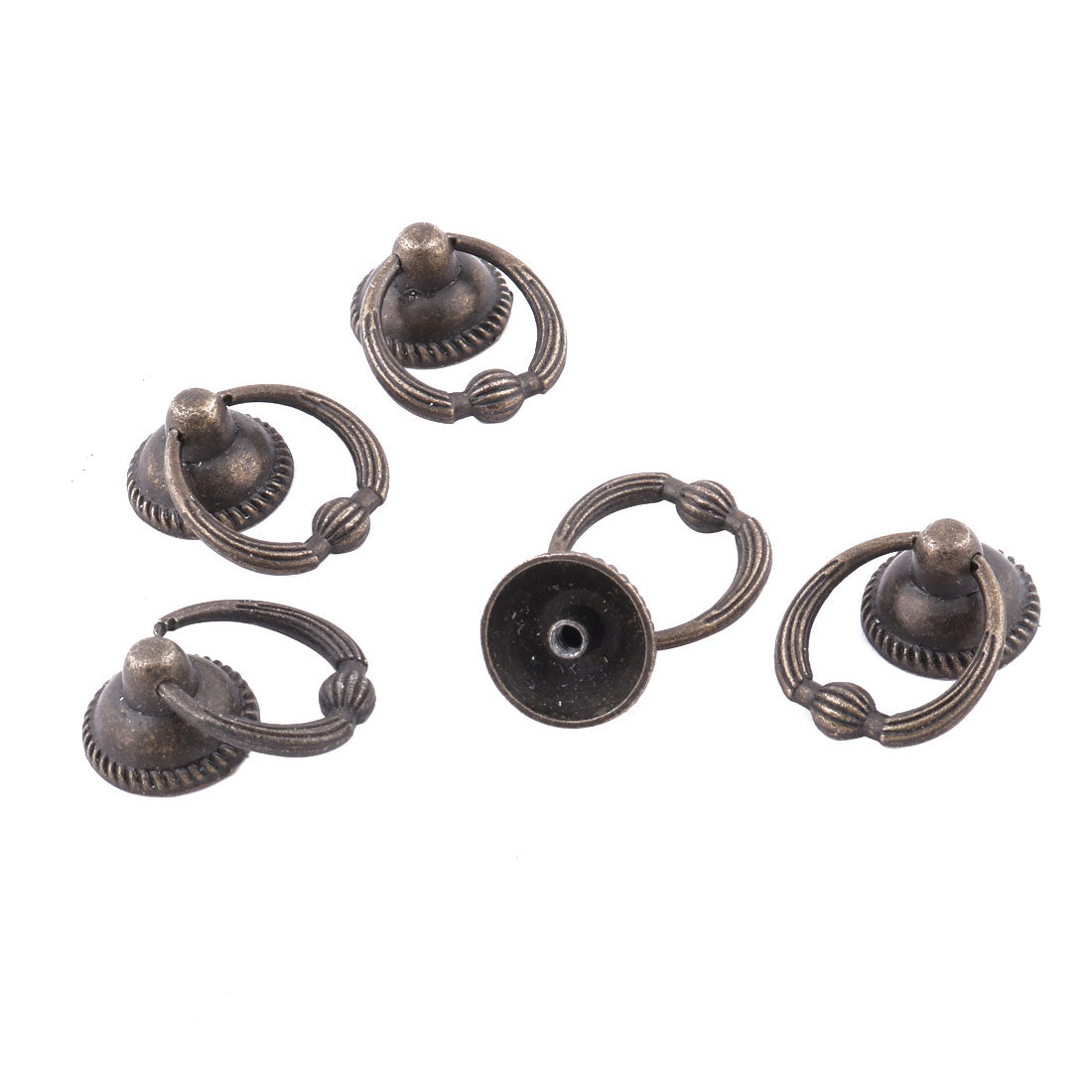 uxcell Uxcell Home Metal Furniture Wardrobe Cupboard Cabinet Ring Pull Handle Knob Bronze Tone 5pcs