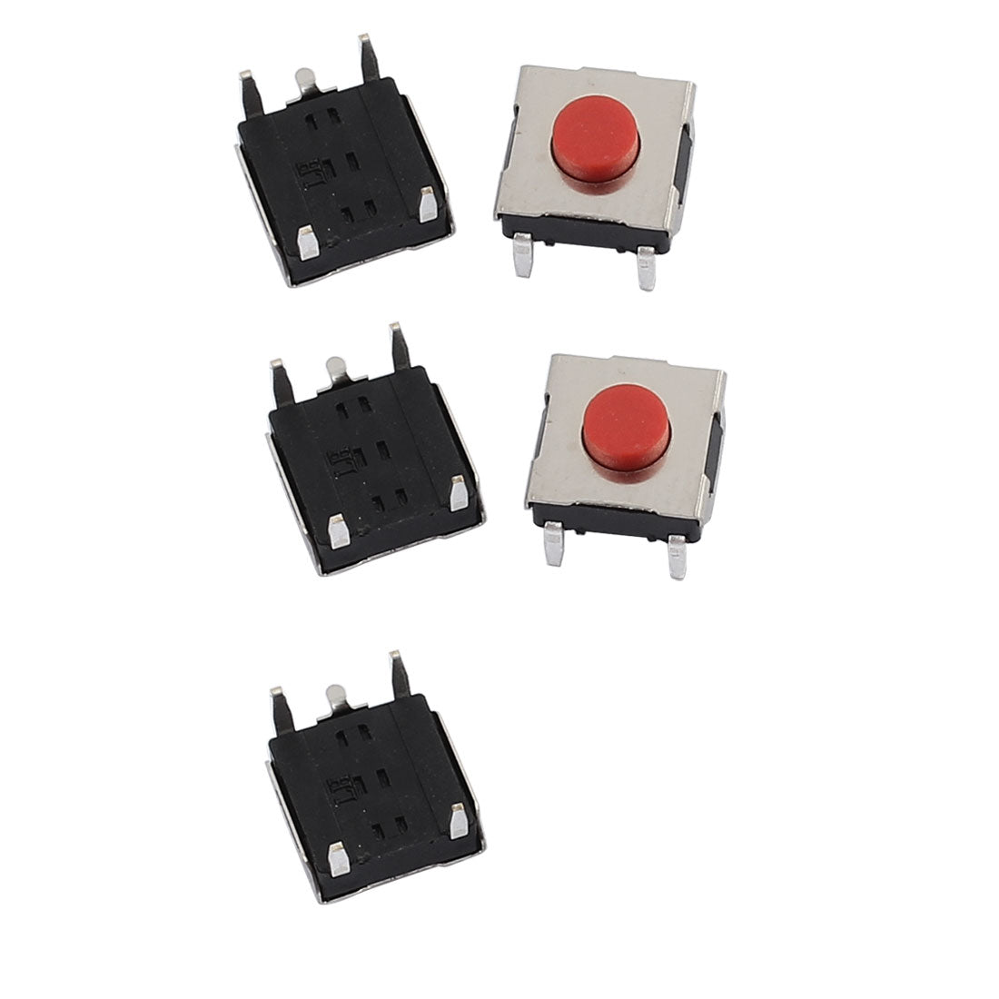 uxcell Uxcell 5Pcs 6mmx6mmx3.1mm Panel PCB Momentary Tactile Tact Push Button Switch 4 Terminals