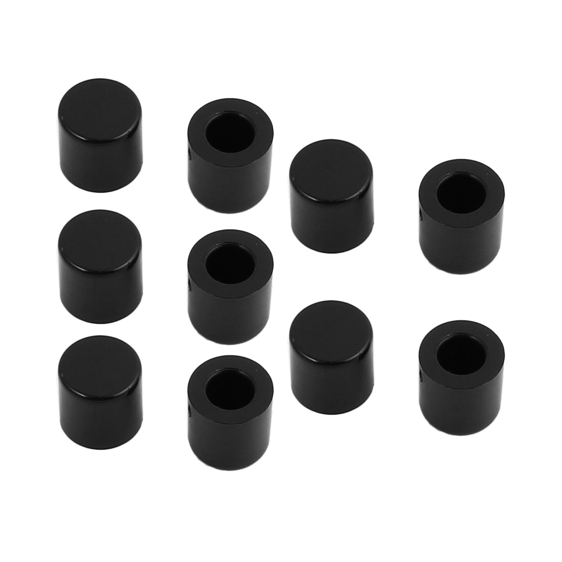 uxcell Uxcell 10Pcs Round Shaped Tactile Button Caps Covers Protector Black for 6x6mm Tact Switch
