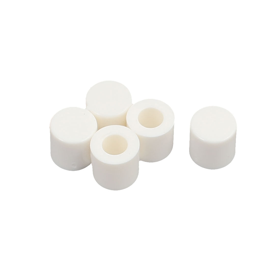 uxcell Uxcell 5Pcs Round Shaped Tactile Button Caps Covers Protector White for 6x6mm Tact Switch
