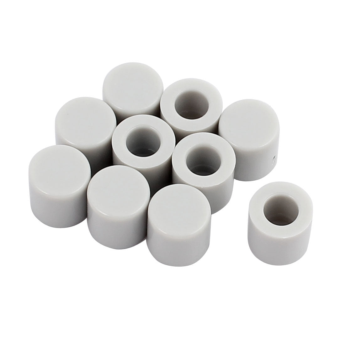 uxcell Uxcell 10Pcs Round Shaped Tactile Button Caps Covers Protector Gray for 6x6mm Tact Switch