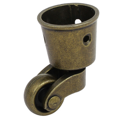uxcell Uxcell 1-Inch Wheel Dia Swivel Round Cup Caster Bronze Tone for Chair Table