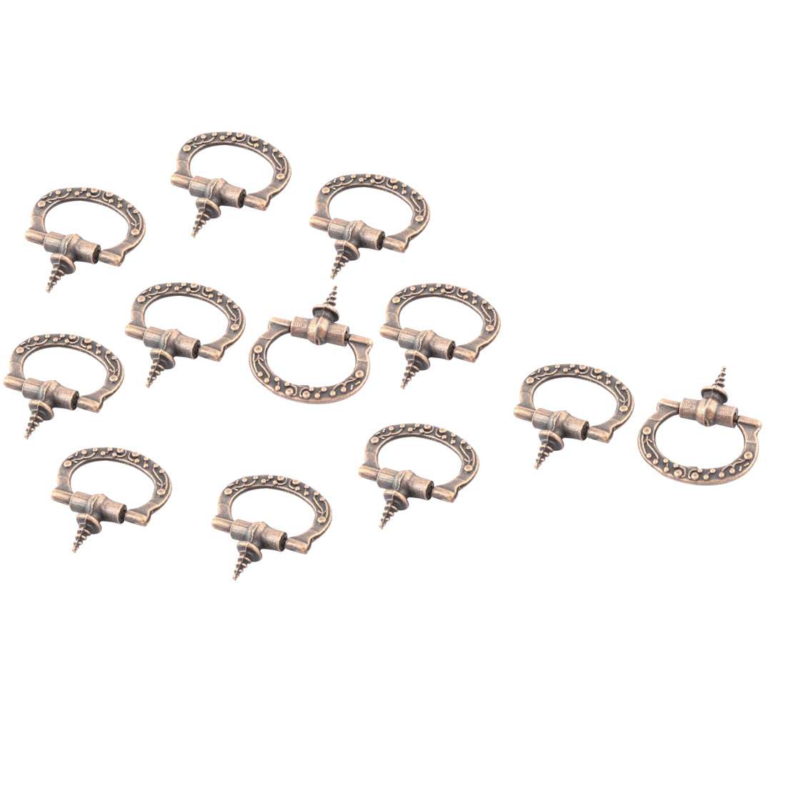 uxcell Uxcell Home Metal Dresser Door Jewelry Box Drawer Pull Handle Ring Knob 2mm Thread Dia 12 PCS
