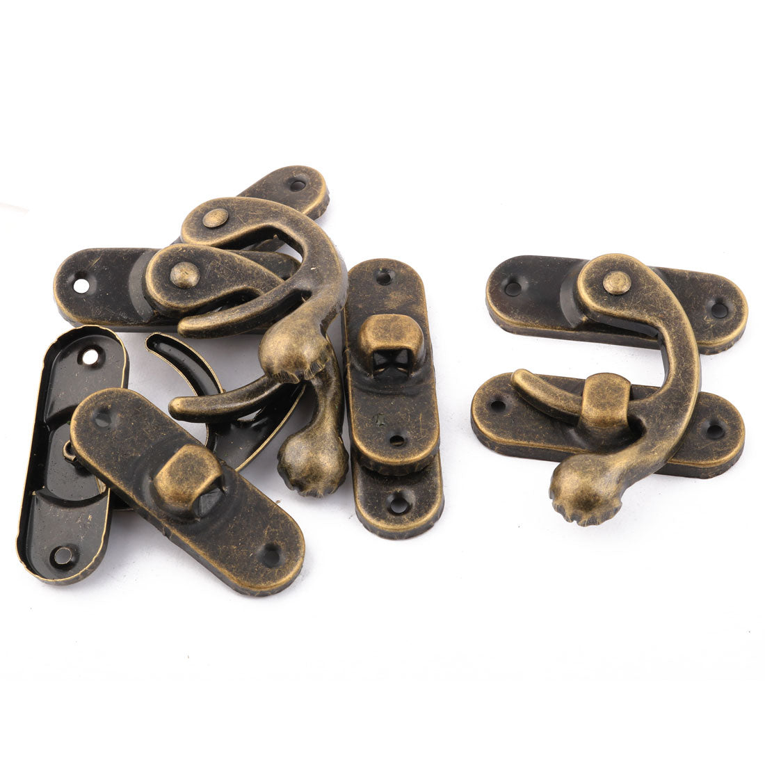 uxcell Uxcell Metal Jewelry Case Chest Lock Buckle Clasp Closure Hasp Box Latch Bronze Tone 4pcs