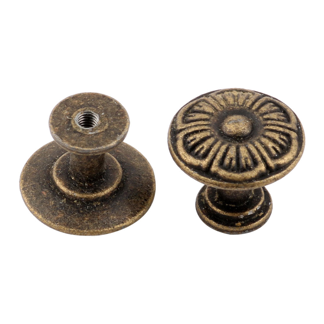 uxcell Uxcell Home Round Shape Furniture Fittings Wardrobe Handle Pull Knob Bronze Tone 4pcs