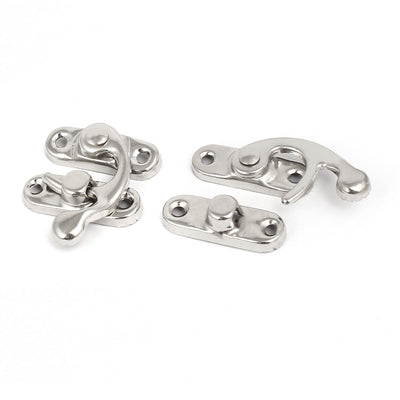 Harfington Uxcell Jewelry Box Right Swing Arm Clasp Latches Catch Toggle Hasp Silver Tone 10PCS