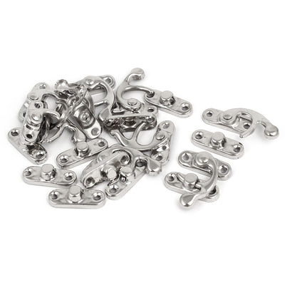 Harfington Uxcell Jewelry Box Right Swing Arm Clasp Latches Catch Toggle Hasp Silver Tone 10PCS
