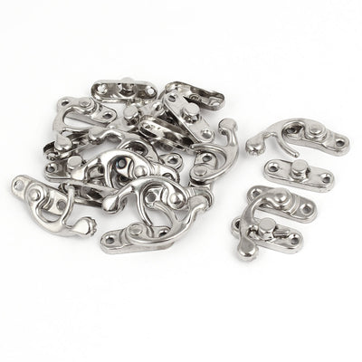Harfington Uxcell Jewelry Gift Box Left Swing Arm Clasp Latches Toggle Hasp Silver Tone 10PCS