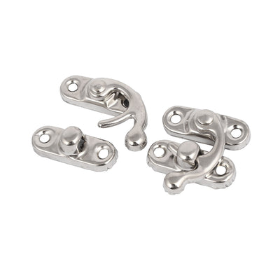 Harfington Uxcell Gift Box Right Swing Arm Clasp Latches Catch Toggle Hasp Silver Tone 20PCS