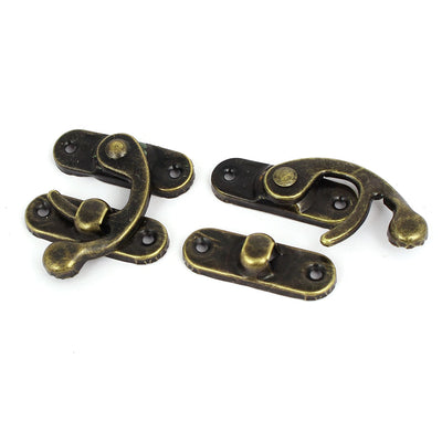 Harfington Uxcell Suitcase Box Right Swing Arm Clasp Latches Catch Toggle Hasp Bronze Tone 10PCS