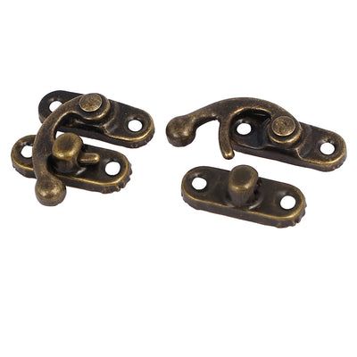 Harfington Uxcell Gift Box Left Swing Arm Clasp Toggle Latches Catch Hasp Bronze Tone 20PCS