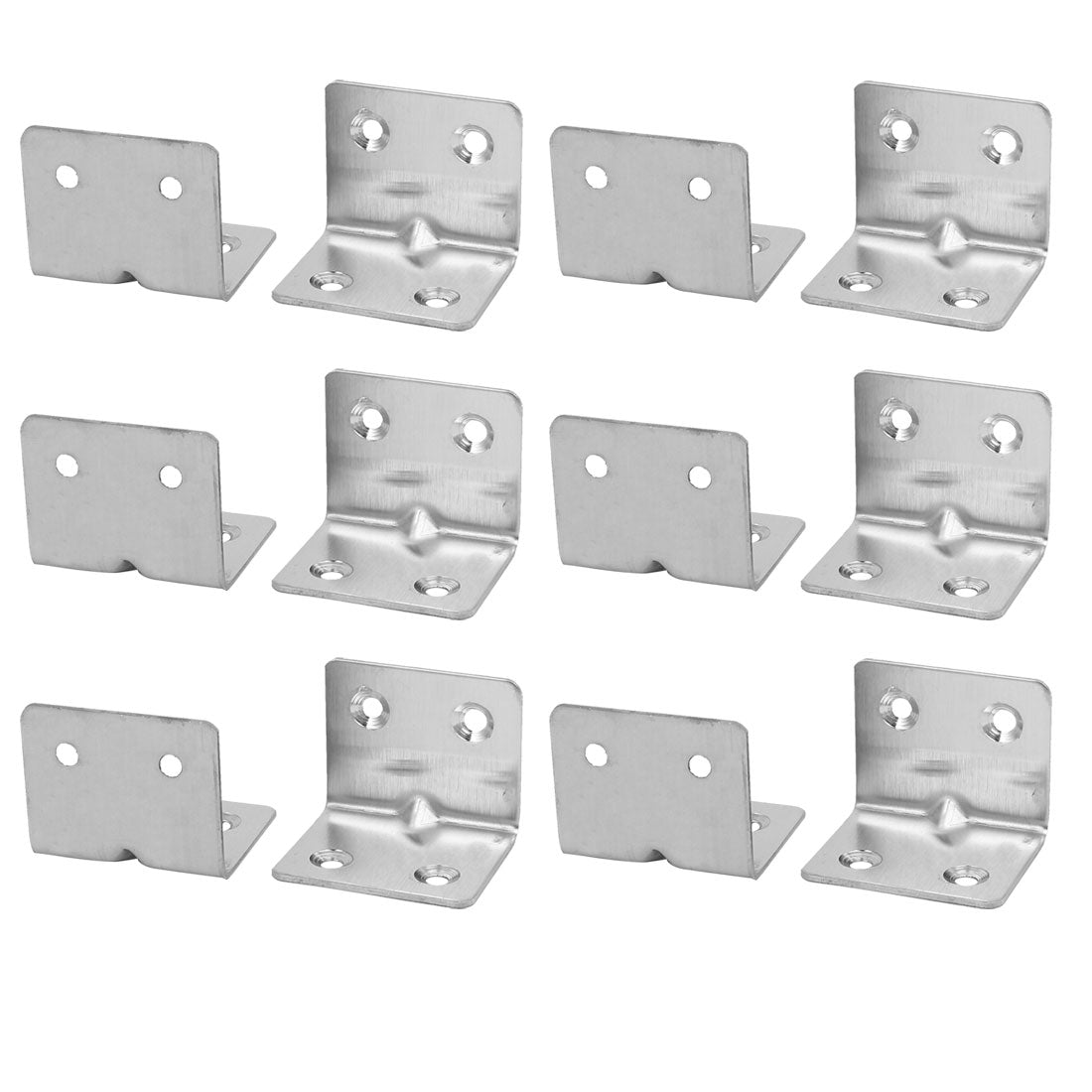 uxcell Uxcell 30mmx30mmx38mm Stainless Steel 4 Holes Corner Brace Joint Angle Brackets 12pcs